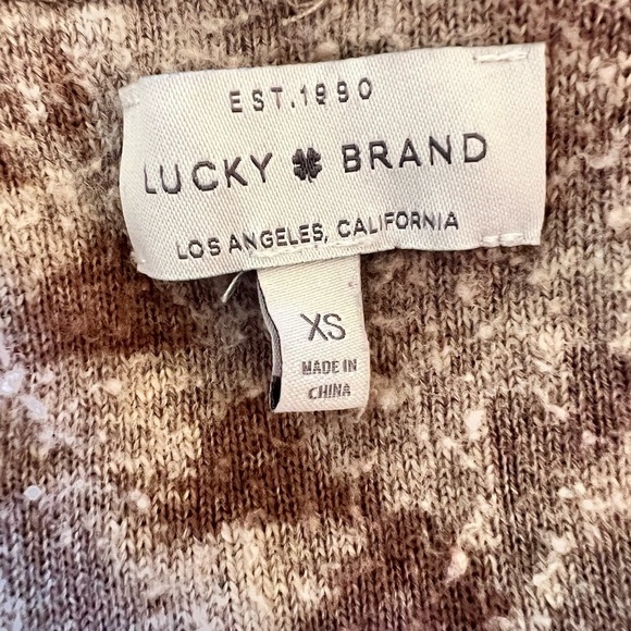 Lucky Brand XS Fringe Southwestern Long Cardigan Neutral Minimalist Boho Casual - Picture 8 of 9